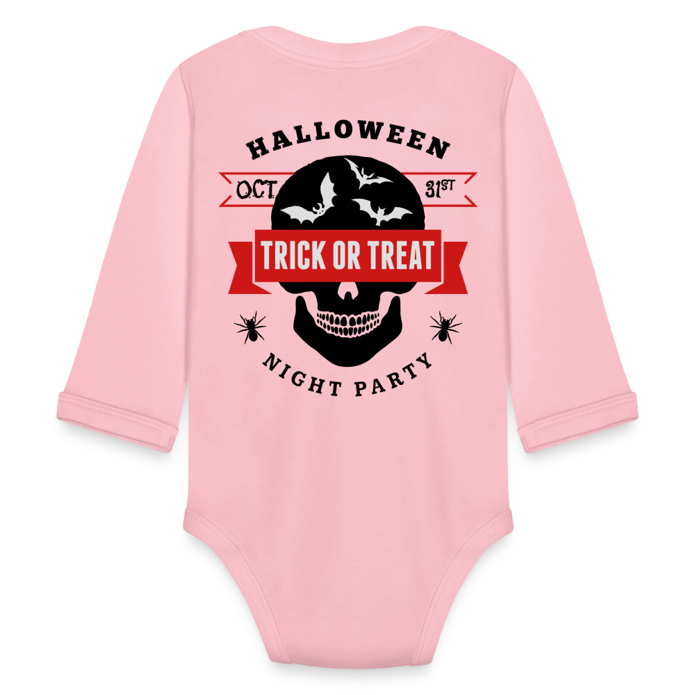 Organic Long Sleeve Baby Bodysuit - light pink