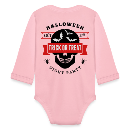 Organic Long Sleeve Baby Bodysuit - light pink