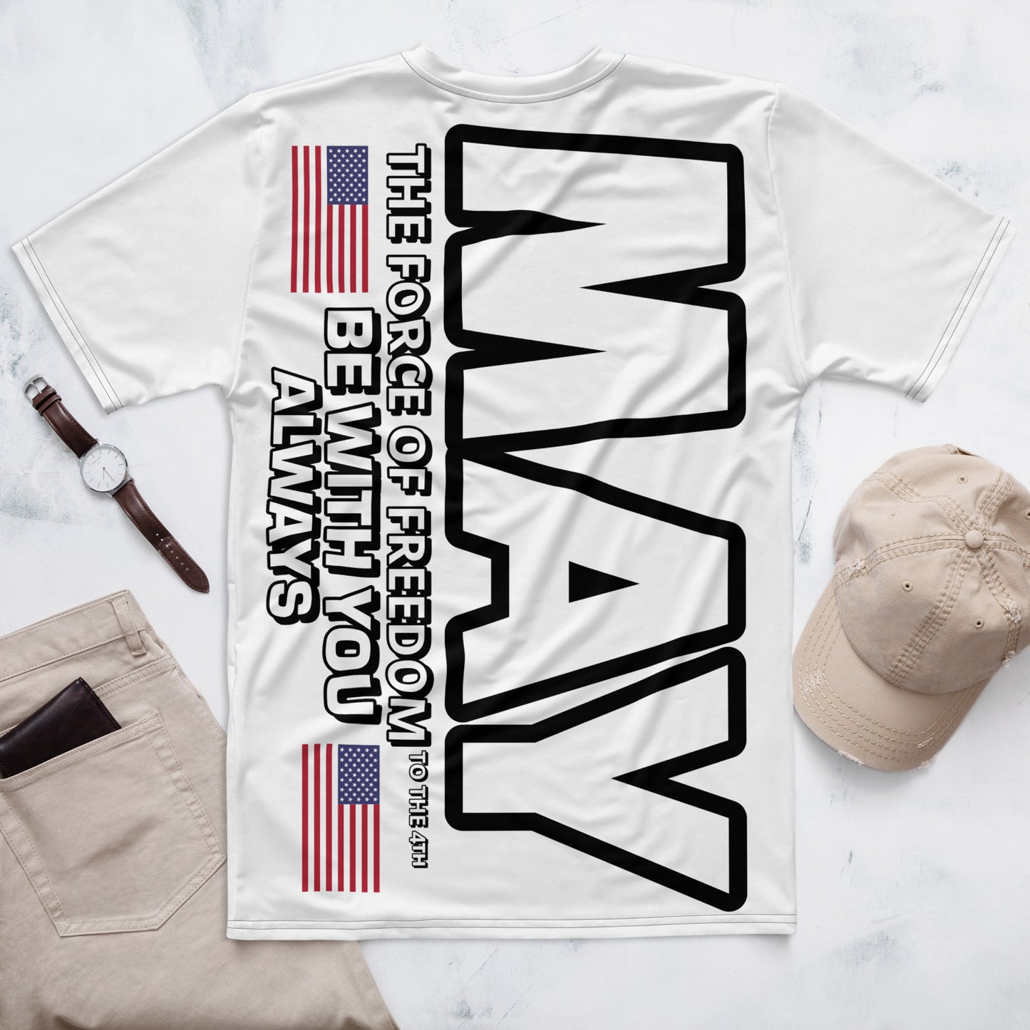 T-shirt blanc pour hommes du 4 juillet