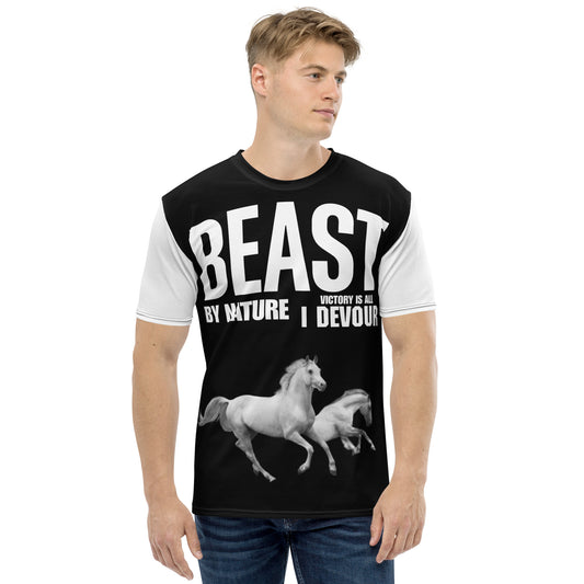 T-shirt pour hommes, Beast By Nature, la victoire est tout ce que je dévore