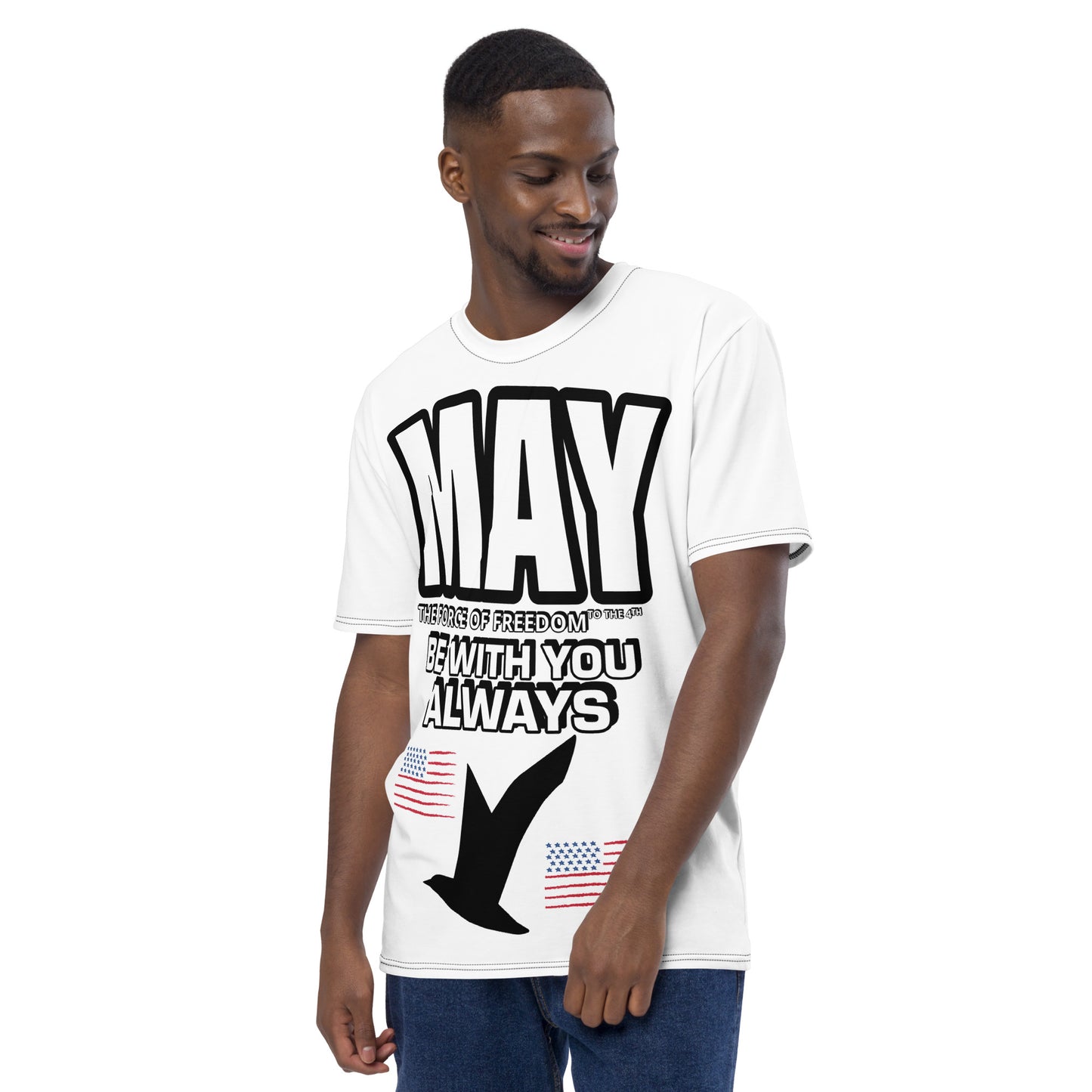 T-shirt blanc pour hommes du 4 juillet