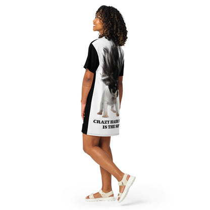 Crazy Hair Is My Thing Dog T-shirt dress