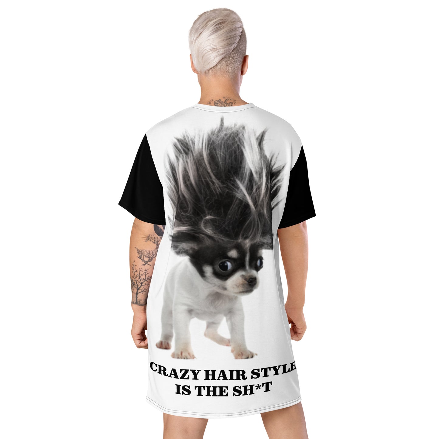 Crazy Hair Is My Thing Dog T-shirt dress