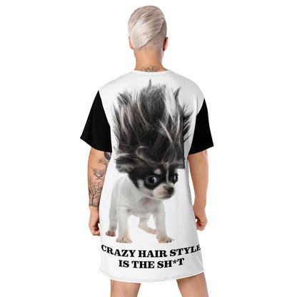 Crazy Hair Is My Thing Dog T-shirt dress