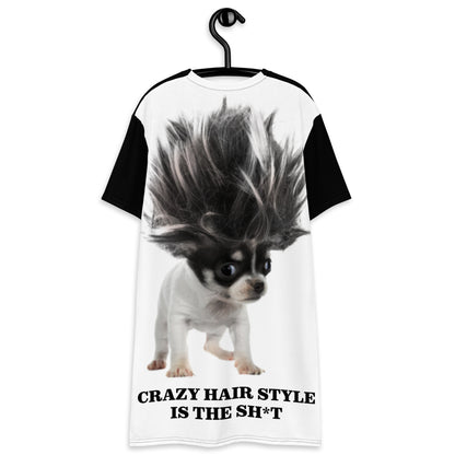 Crazy Hair Is My Thing Dog T-shirt dress