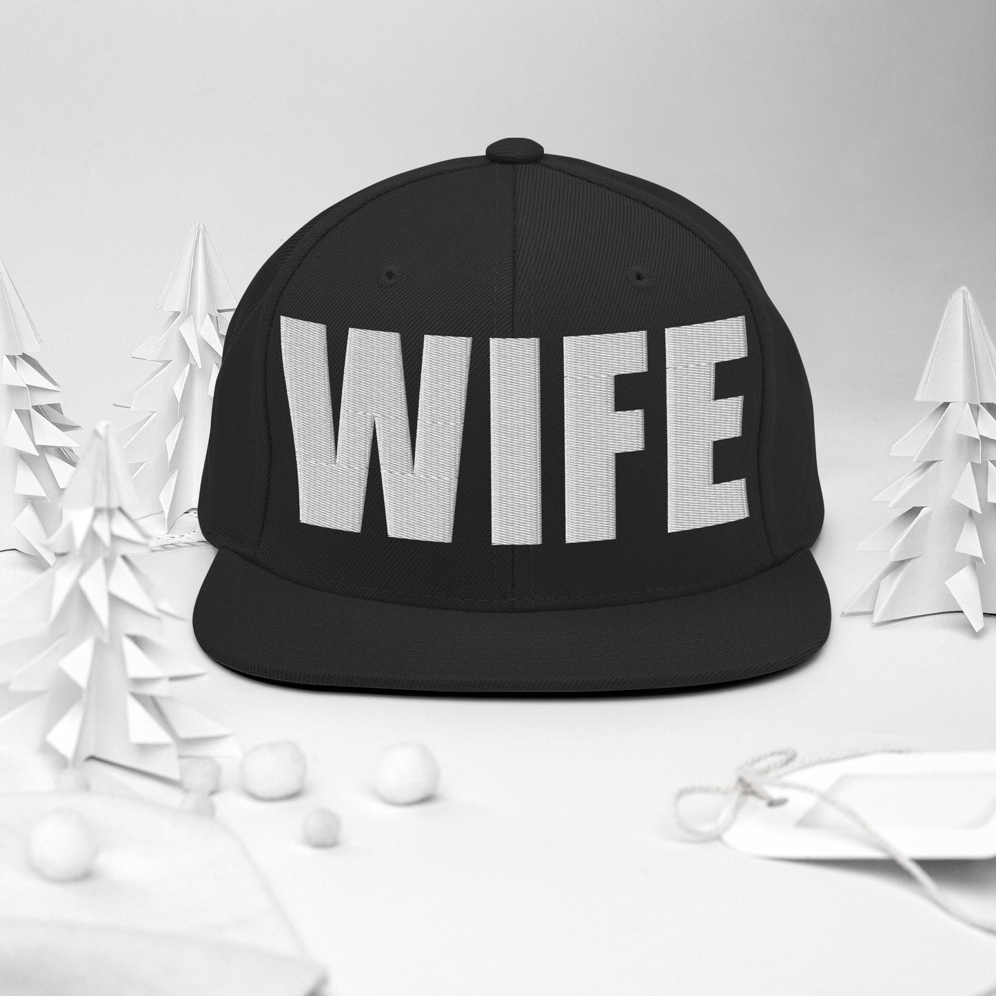 3D Puff Embroidered Wife Snapback Hat