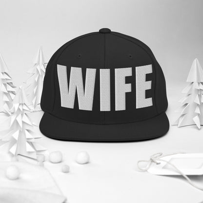 3D Puff Embroidered Wife Snapback Hat