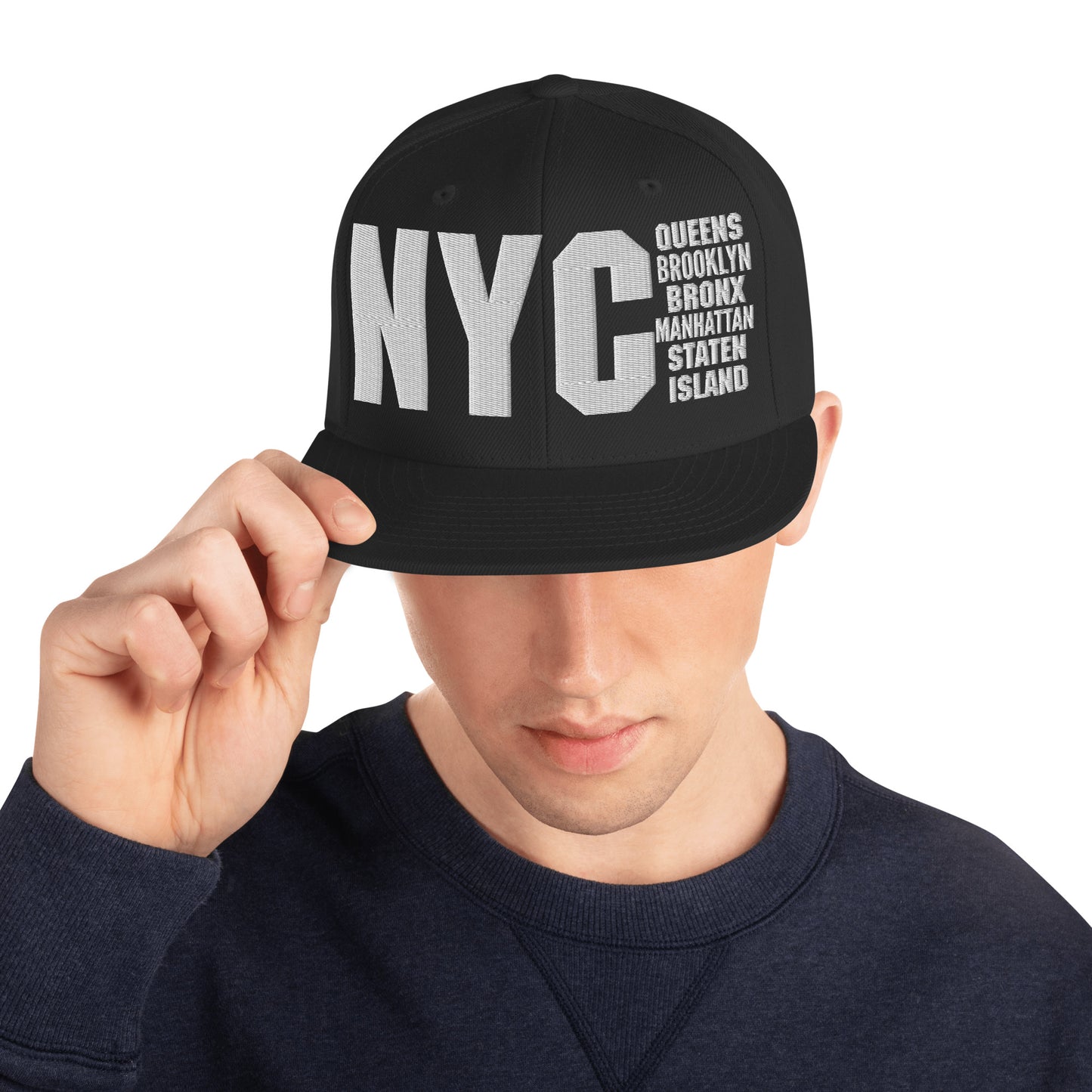 3D Puff Embroidered NYC 5 Boroughs Snapback Hat