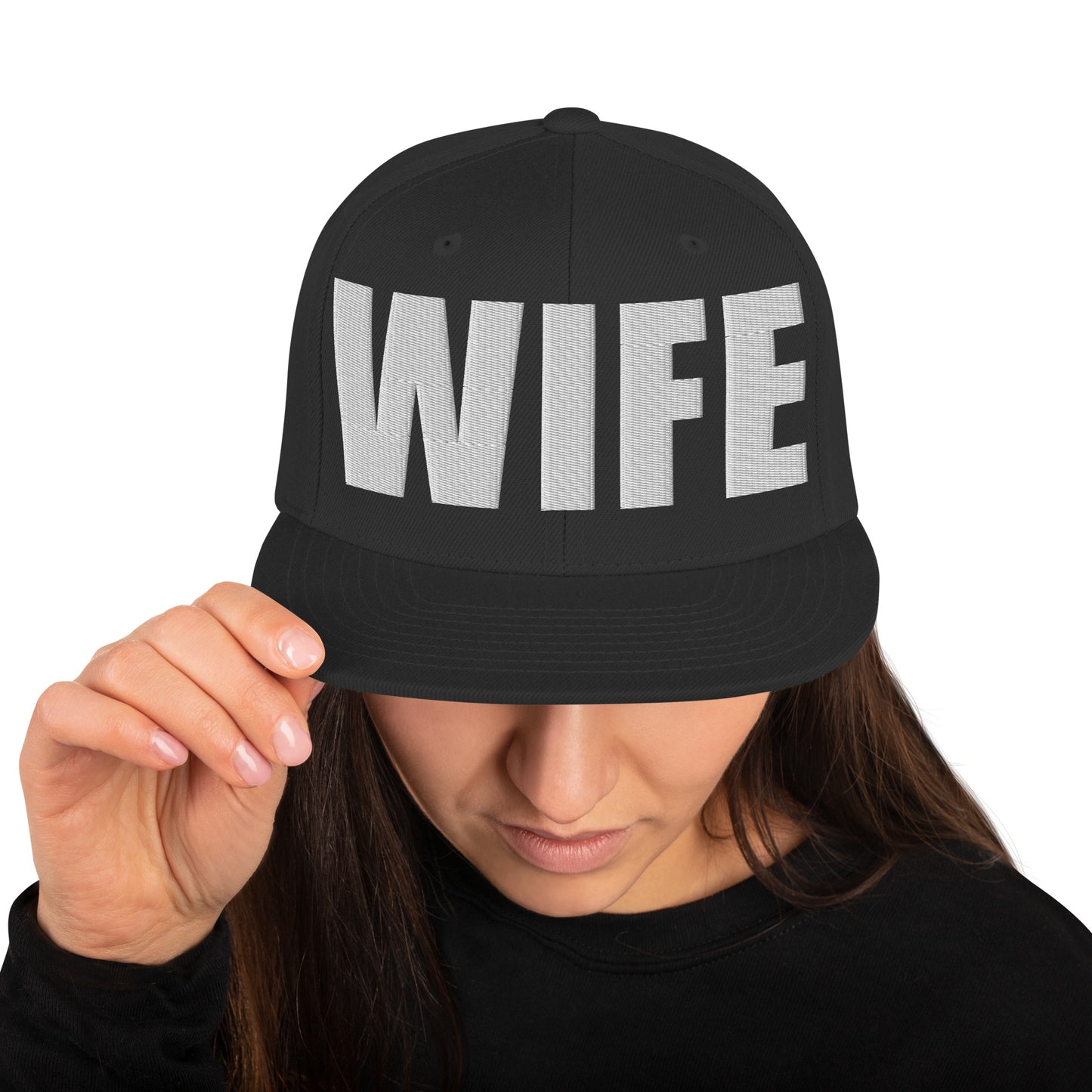 3D Puff Embroidered Wife Snapback Hat
