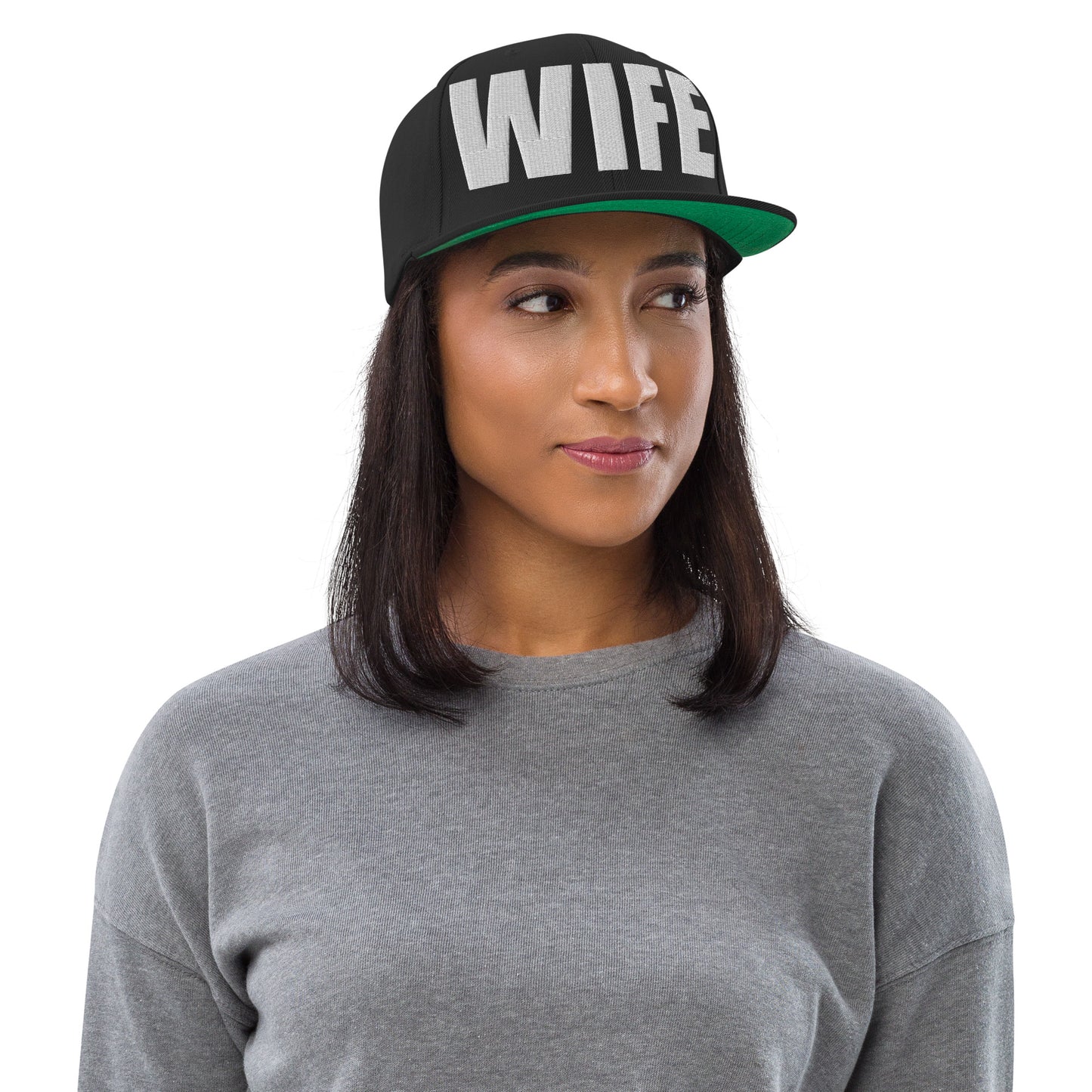3D Puff Embroidered Wife Snapback Hat
