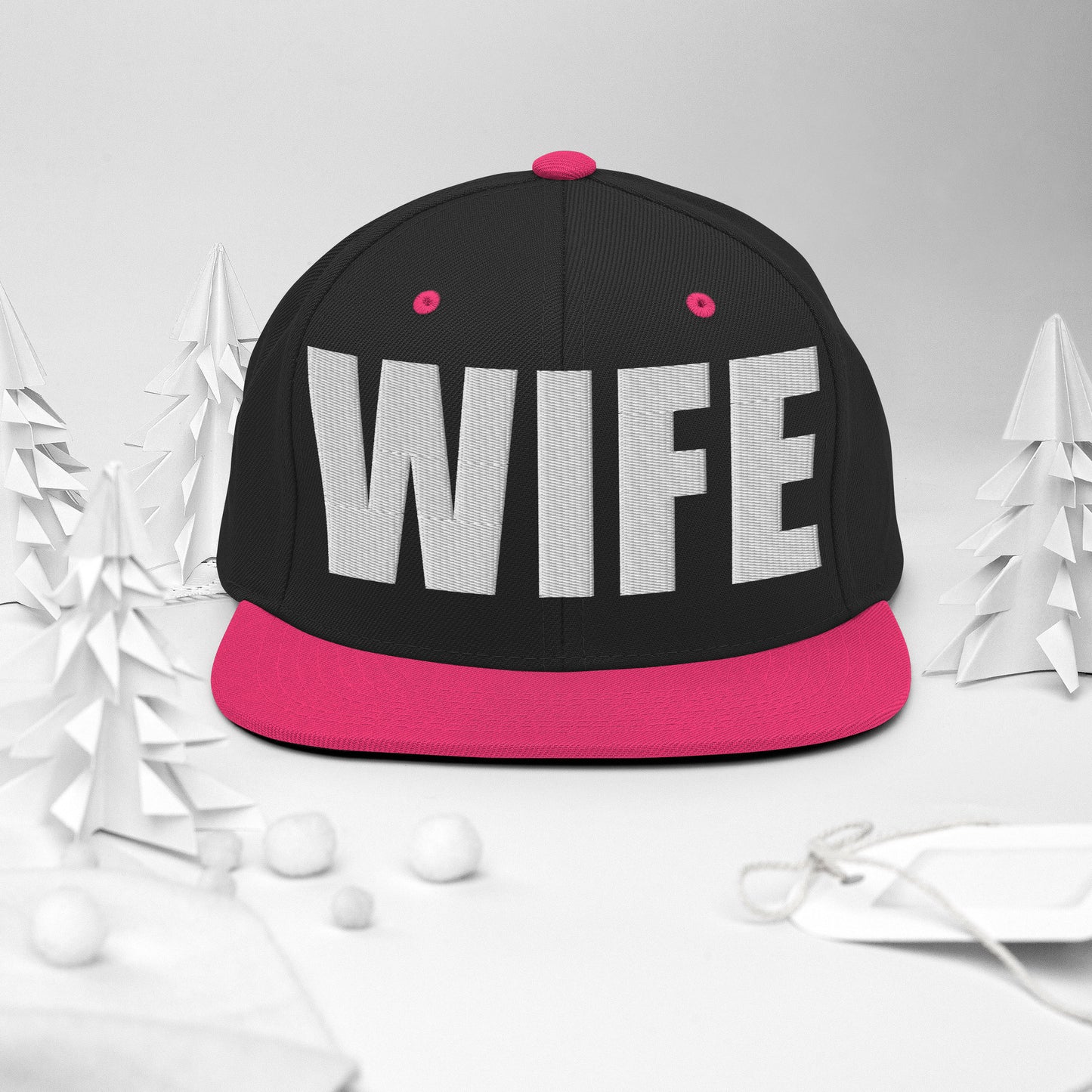 3D Puff Embroidered Wife Snapback Hat