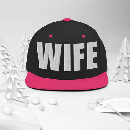 3D Puff Embroidered Wife Snapback Hat