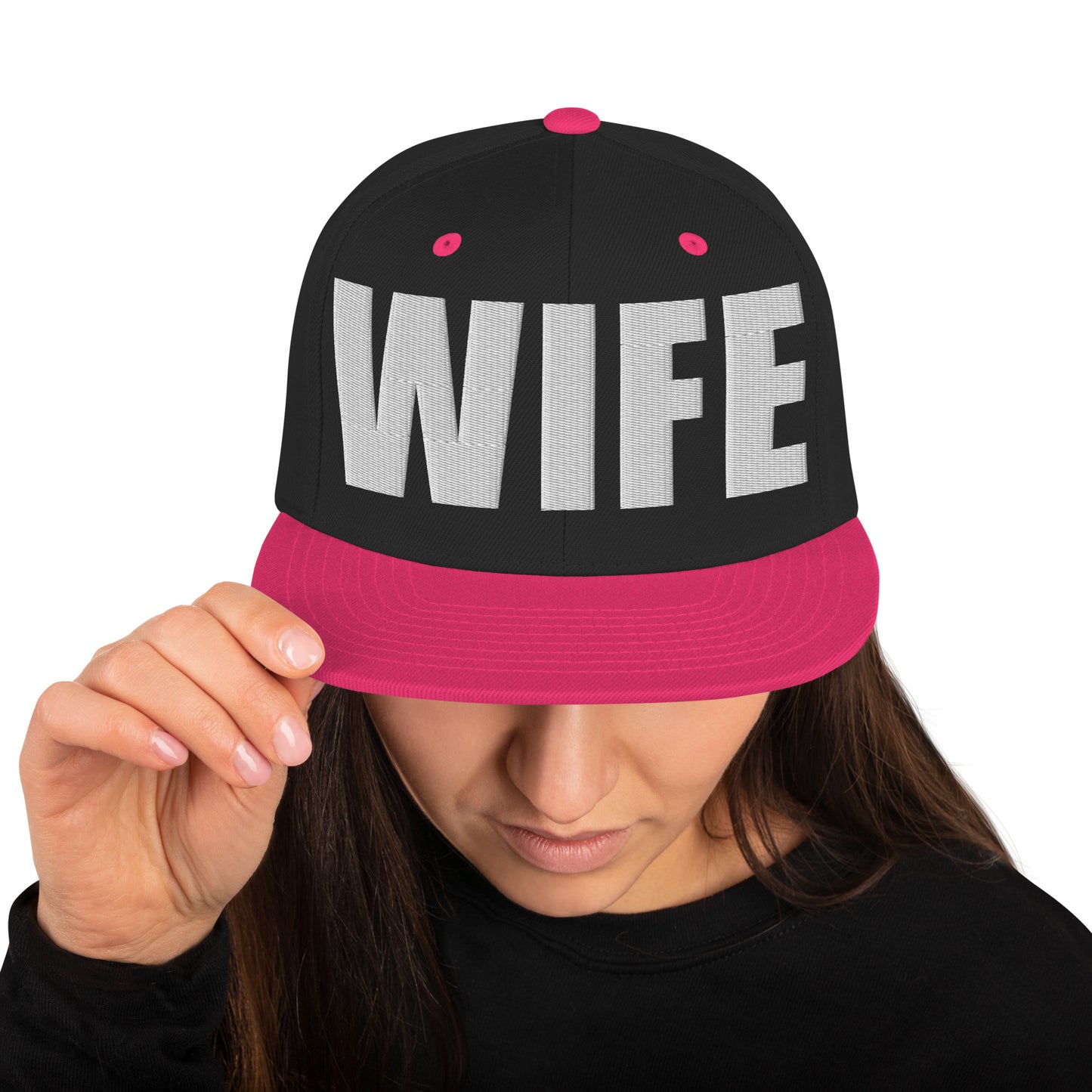 3D Puff Embroidered Wife Snapback Hat