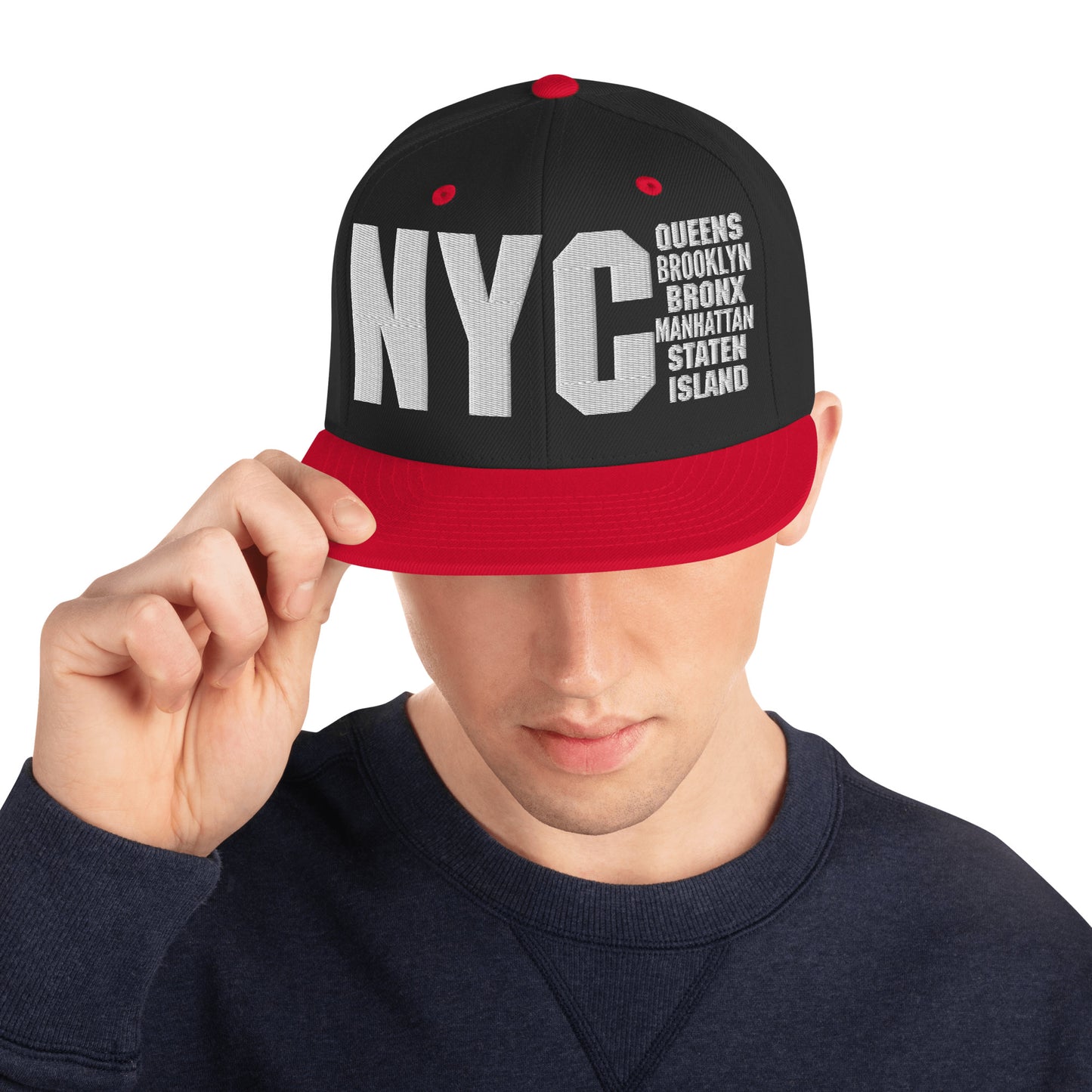 3D Puff Embroidered NYC 5 Boroughs Snapback Hat