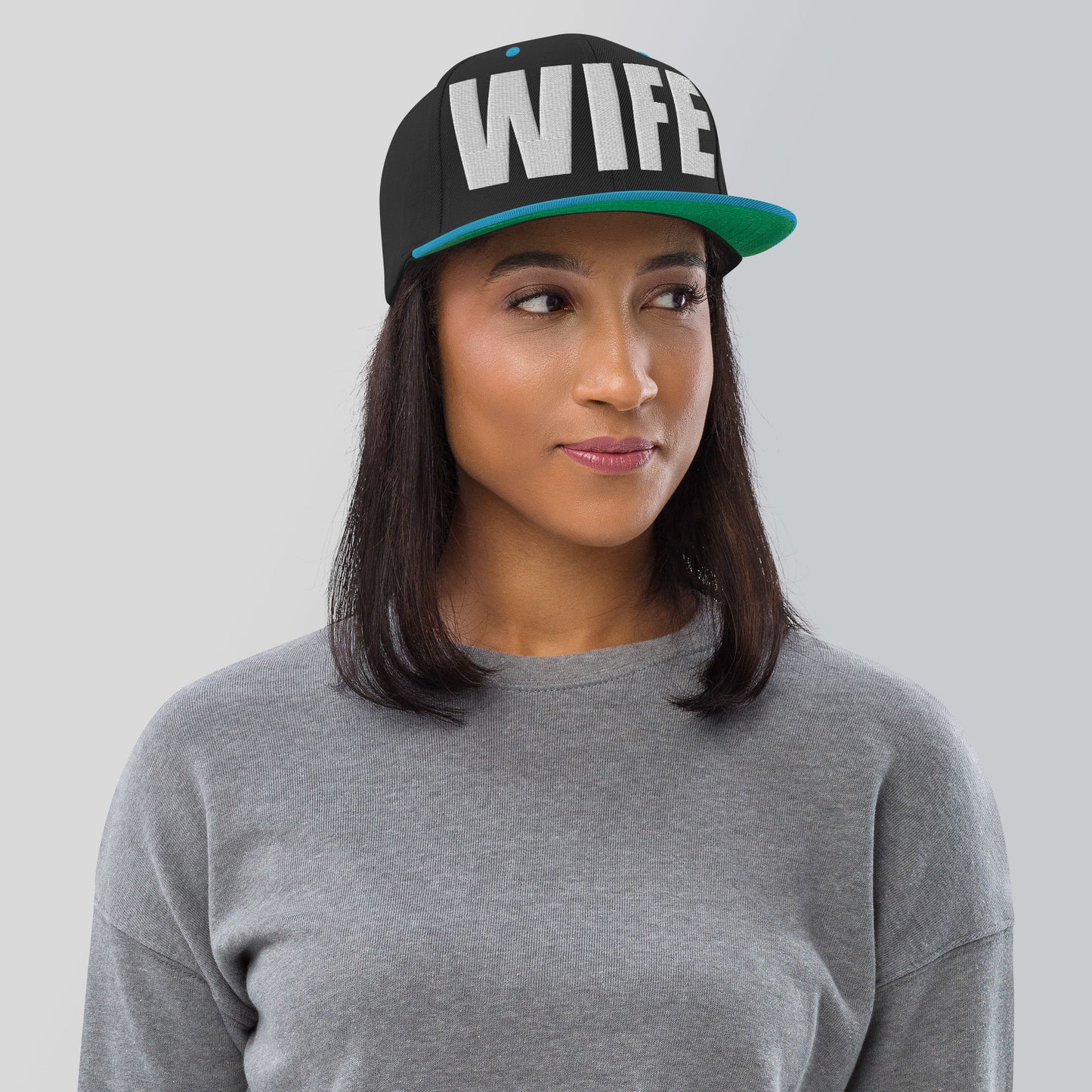 3D Puff Embroidered Wife Snapback Hat