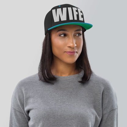 3D Puff Embroidered Wife Snapback Hat