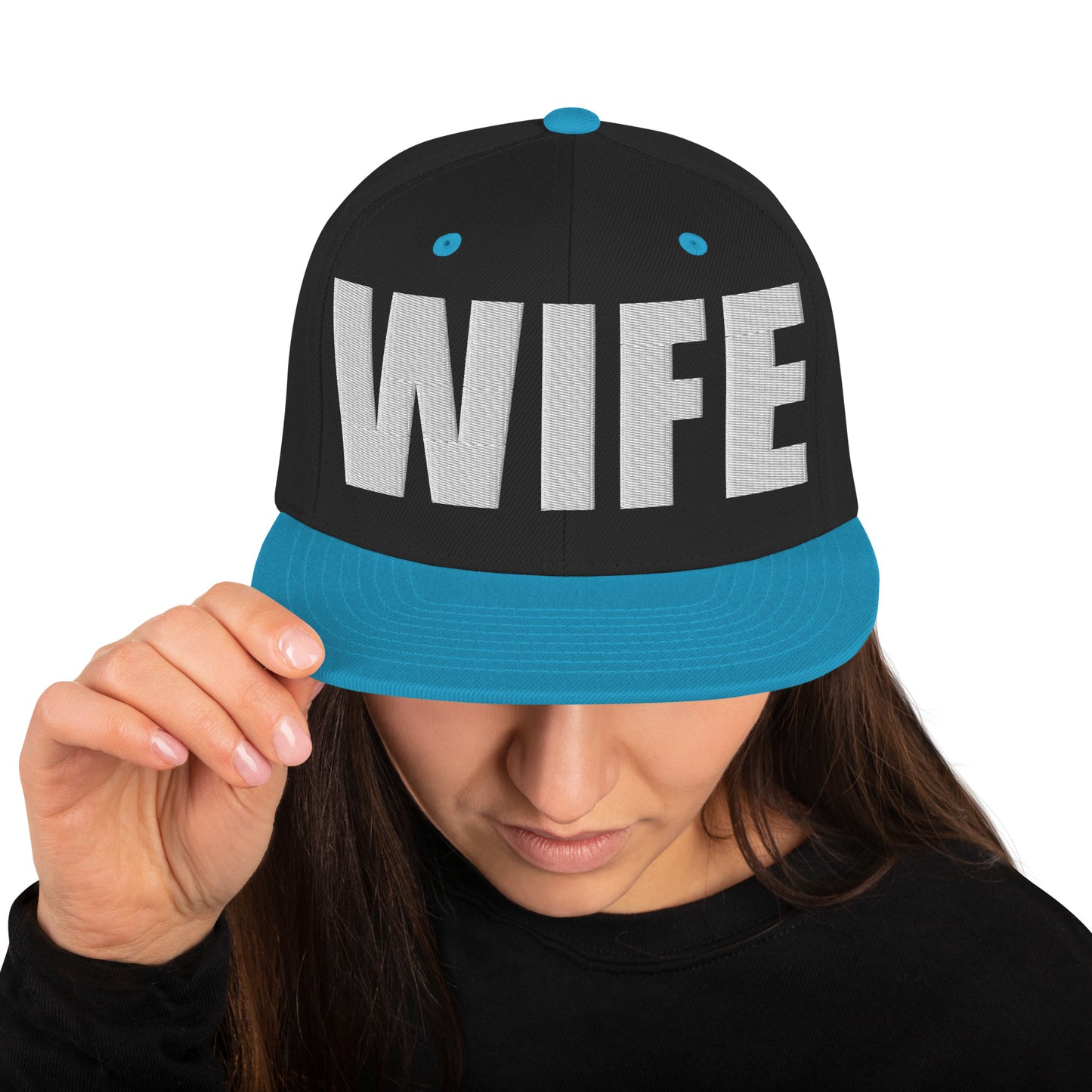 3D Puff Embroidered Wife Snapback Hat