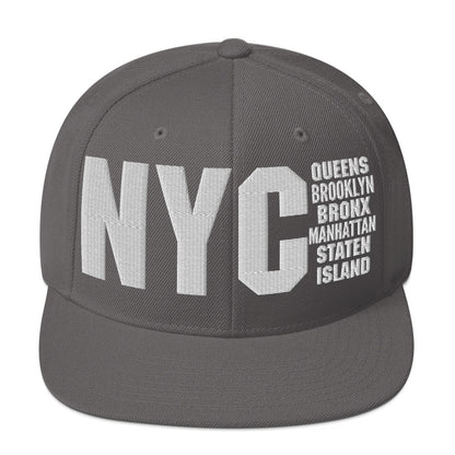 3D Puff Embroidered NYC 5 Boroughs Snapback Hat
