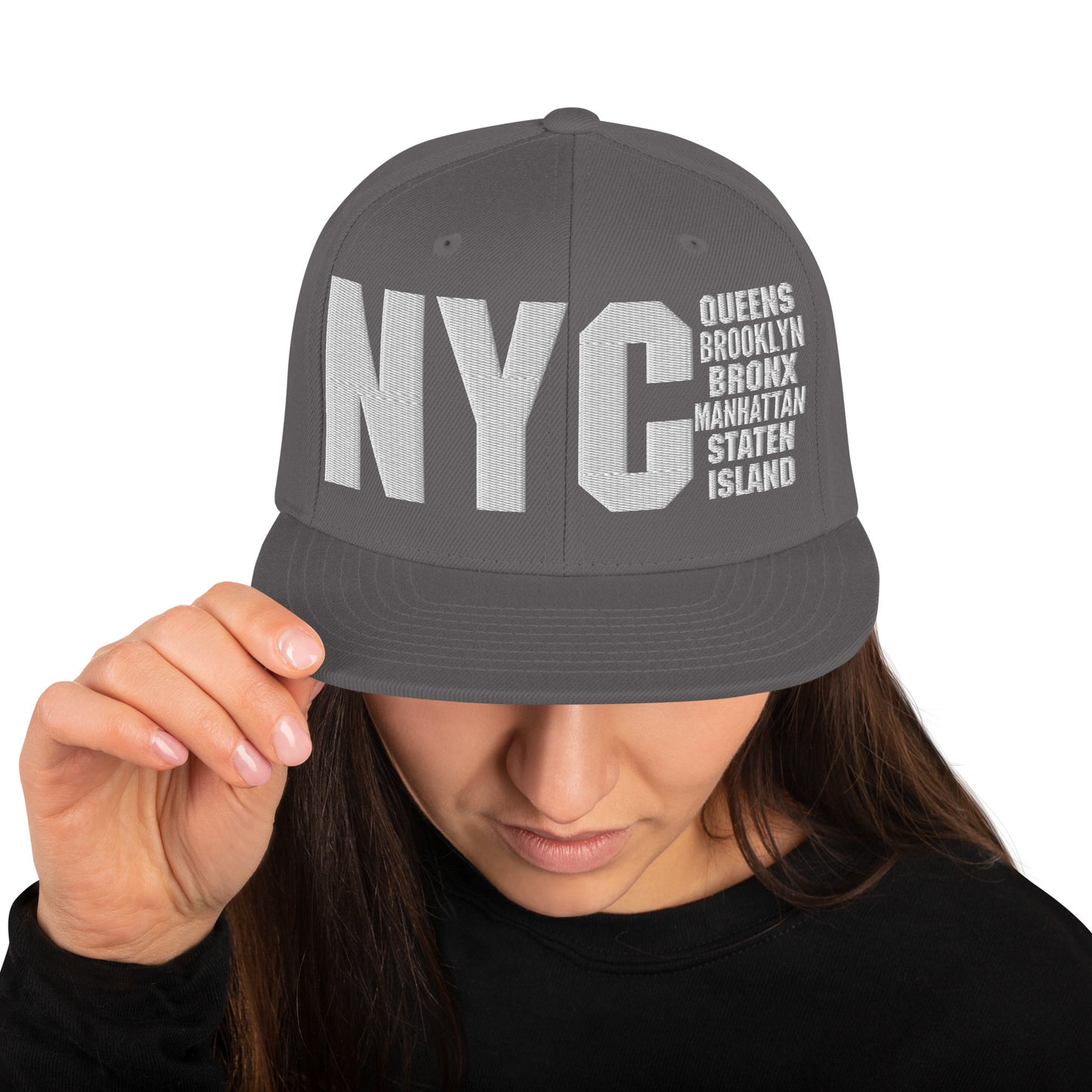 3D Puff Embroidered NYC 5 Boroughs Snapback Hat