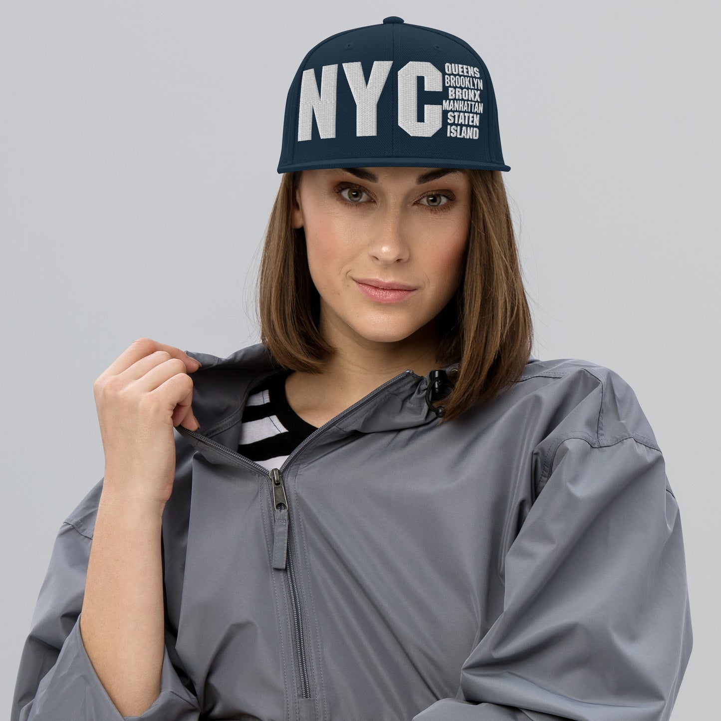 3D Puff Embroidered NYC 5 Boroughs Snapback Hat