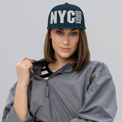 3D Puff Embroidered NYC 5 Boroughs Snapback Hat