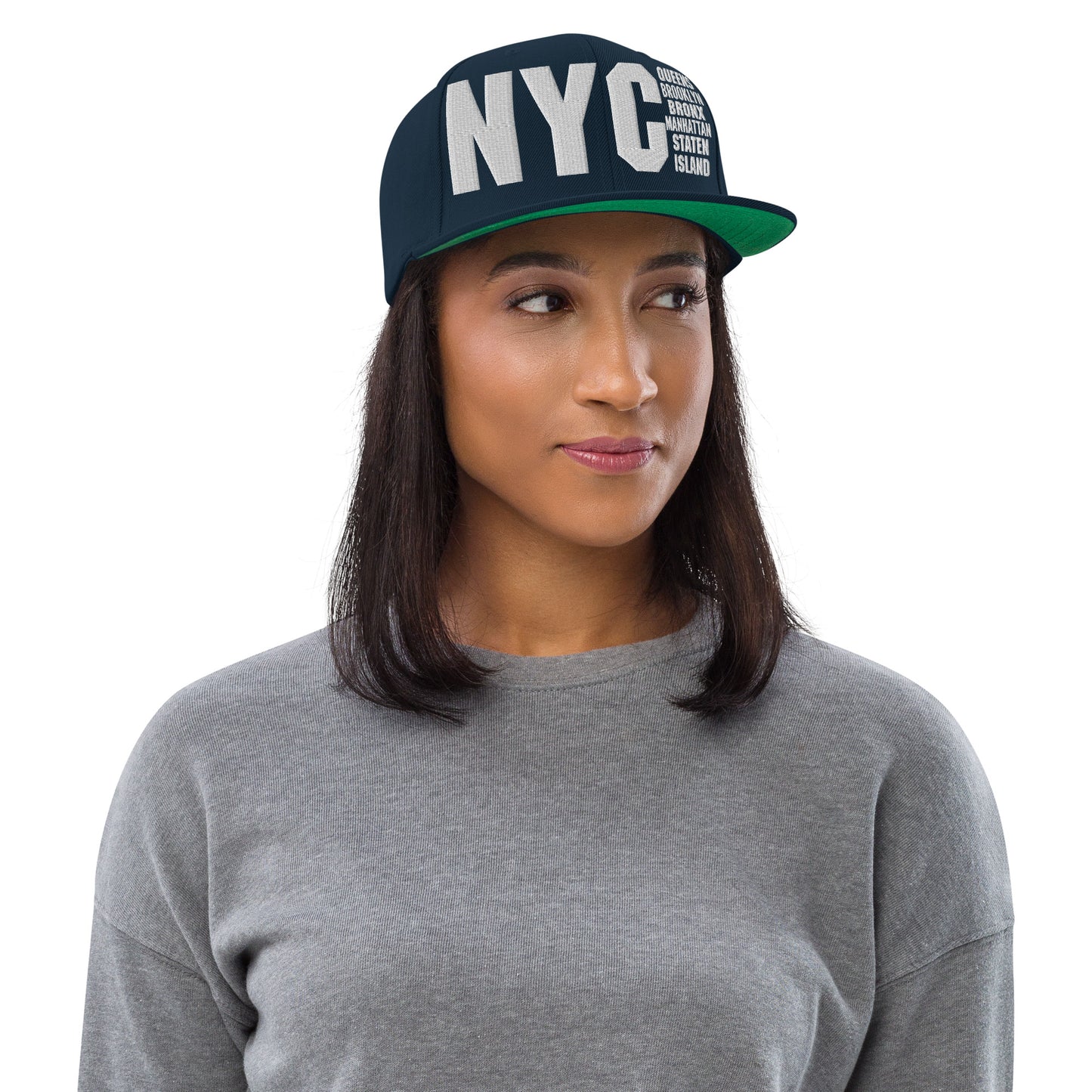 3D Puff Embroidered NYC 5 Boroughs Snapback Hat