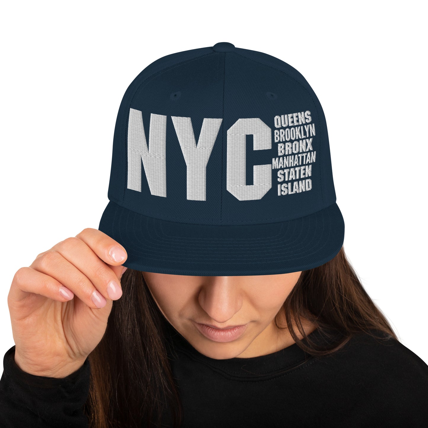 3D Puff Embroidered NYC 5 Boroughs Snapback Hat
