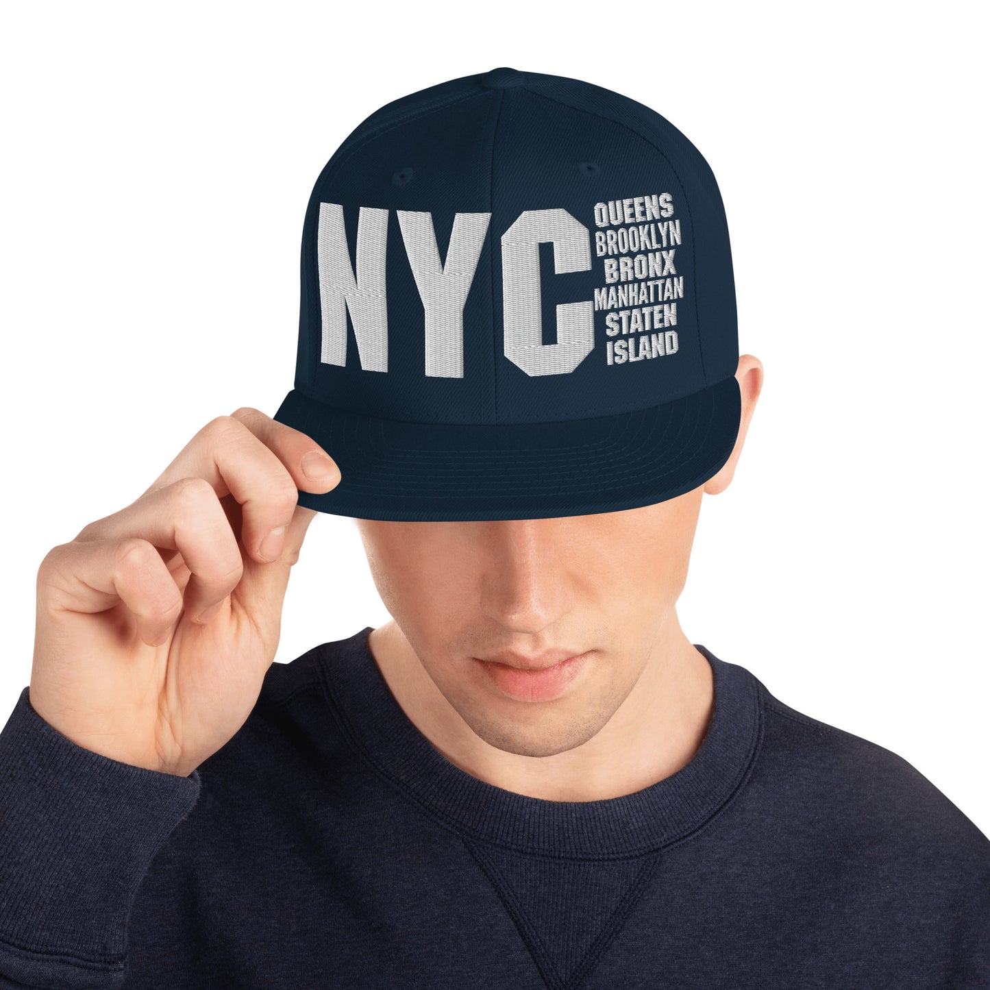 3D Puff Embroidered NYC 5 Boroughs Snapback Hat