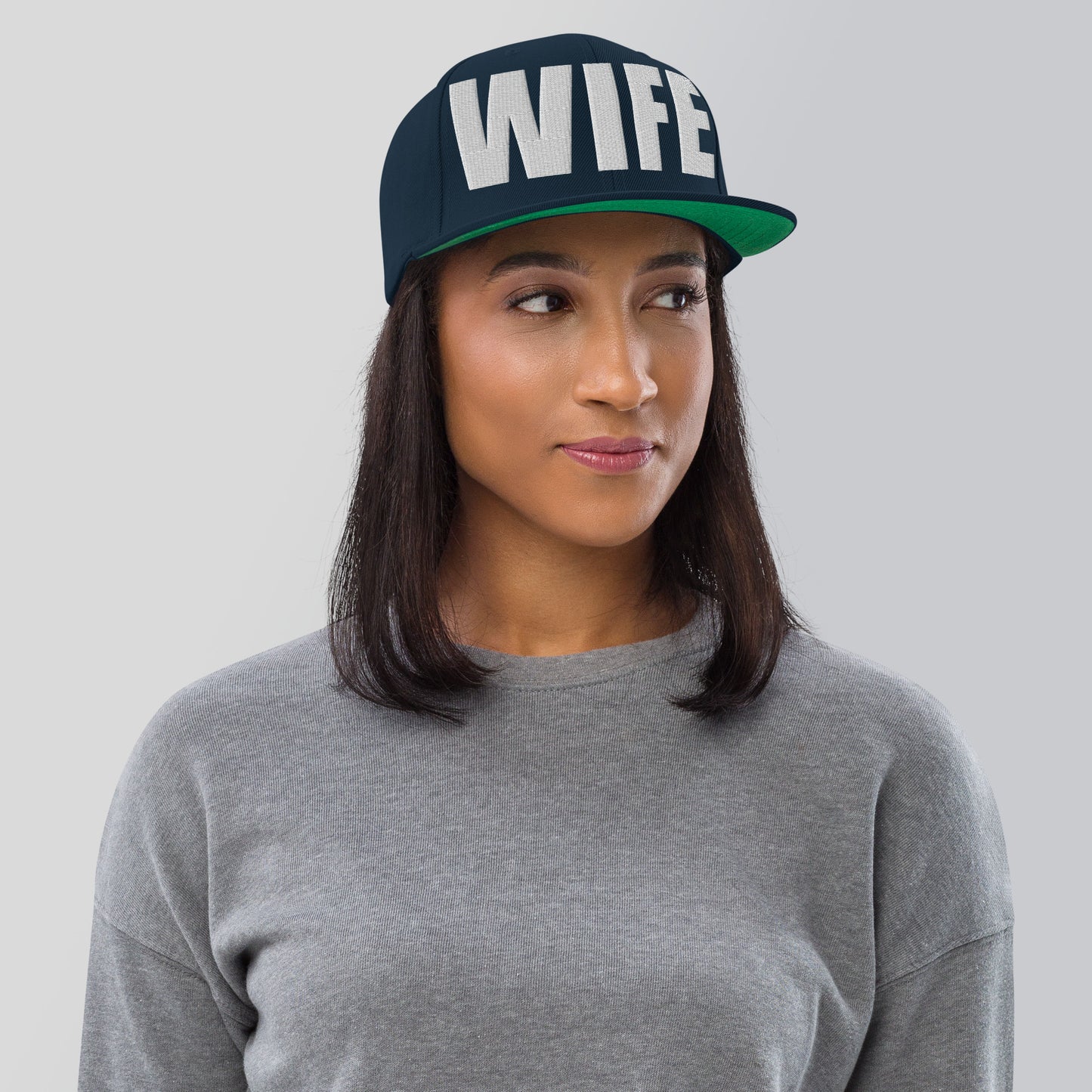 3D Puff Embroidered Wife Snapback Hat