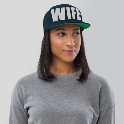 3D Puff Embroidered Wife Snapback Hat