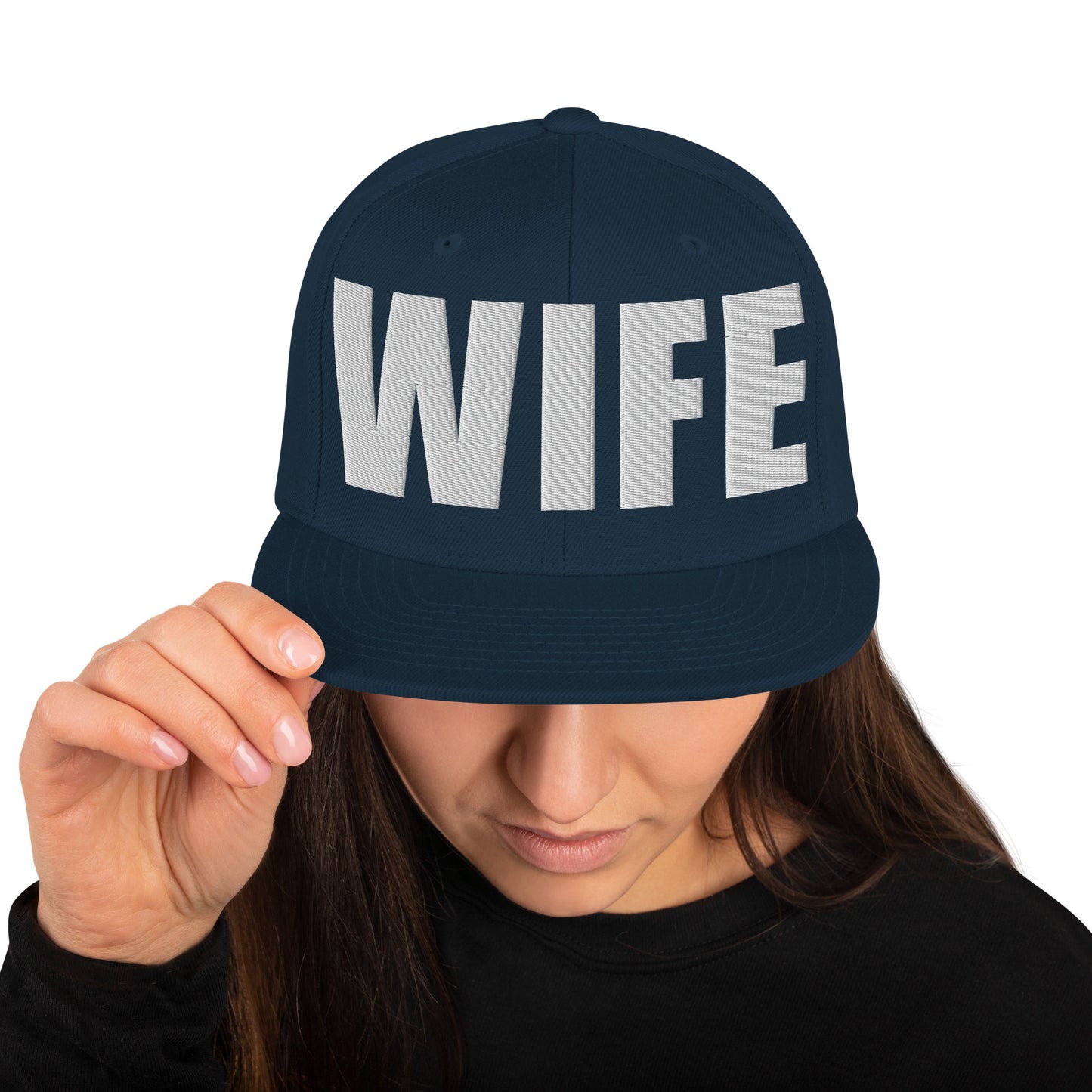 3D Puff Embroidered Wife Snapback Hat
