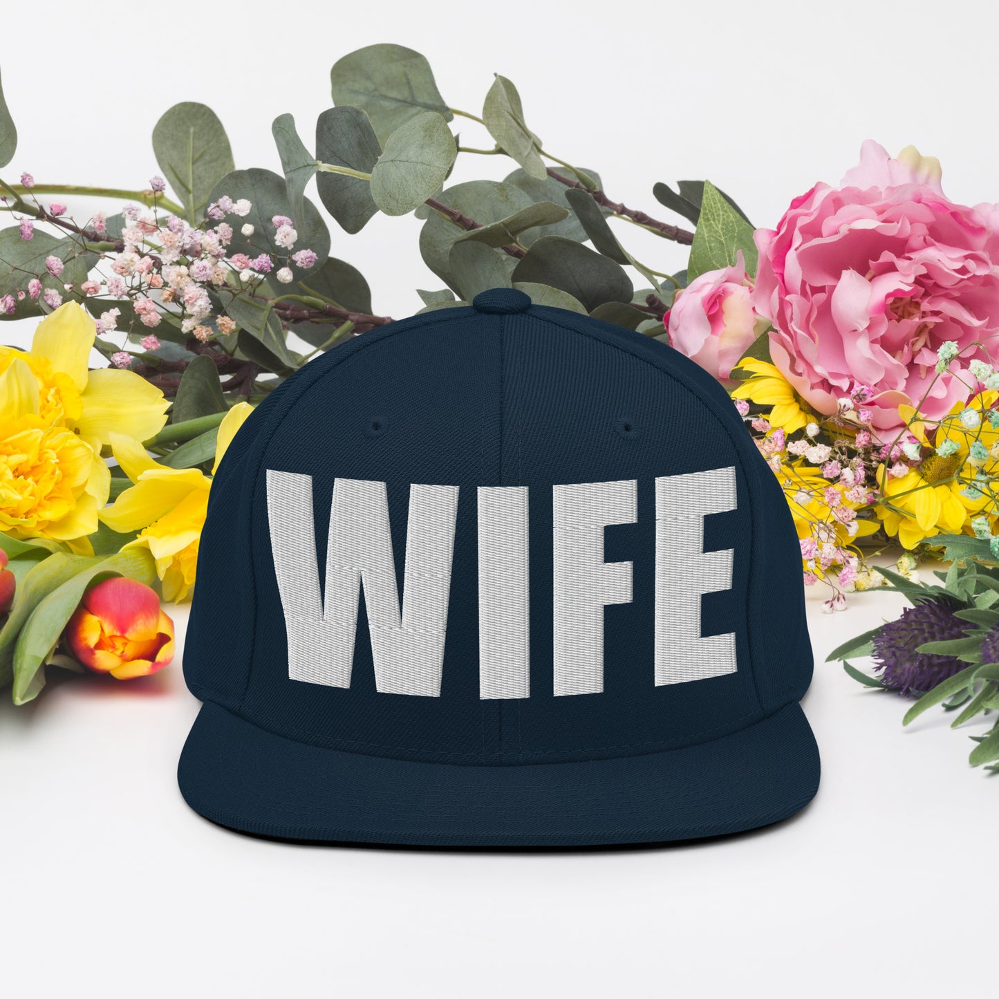 3D Puff Embroidered Wife Snapback Hat