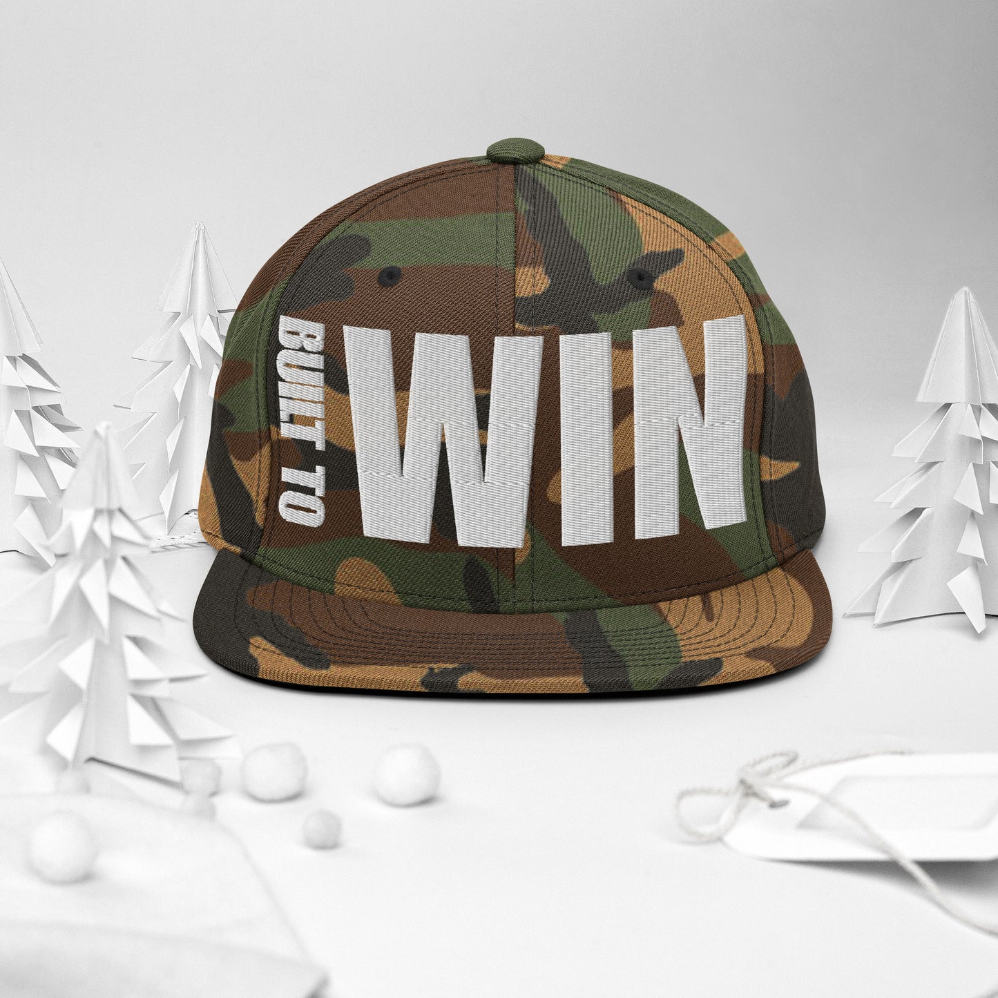 3D Puff Embroidered Built To Win Snapback Hat
