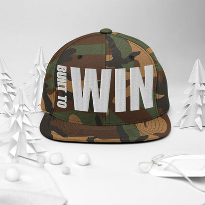 3D Puff Embroidered Built To Win Snapback Hat