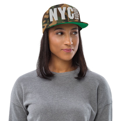 3D Puff Embroidered NYC 5 Boroughs Snapback Hat