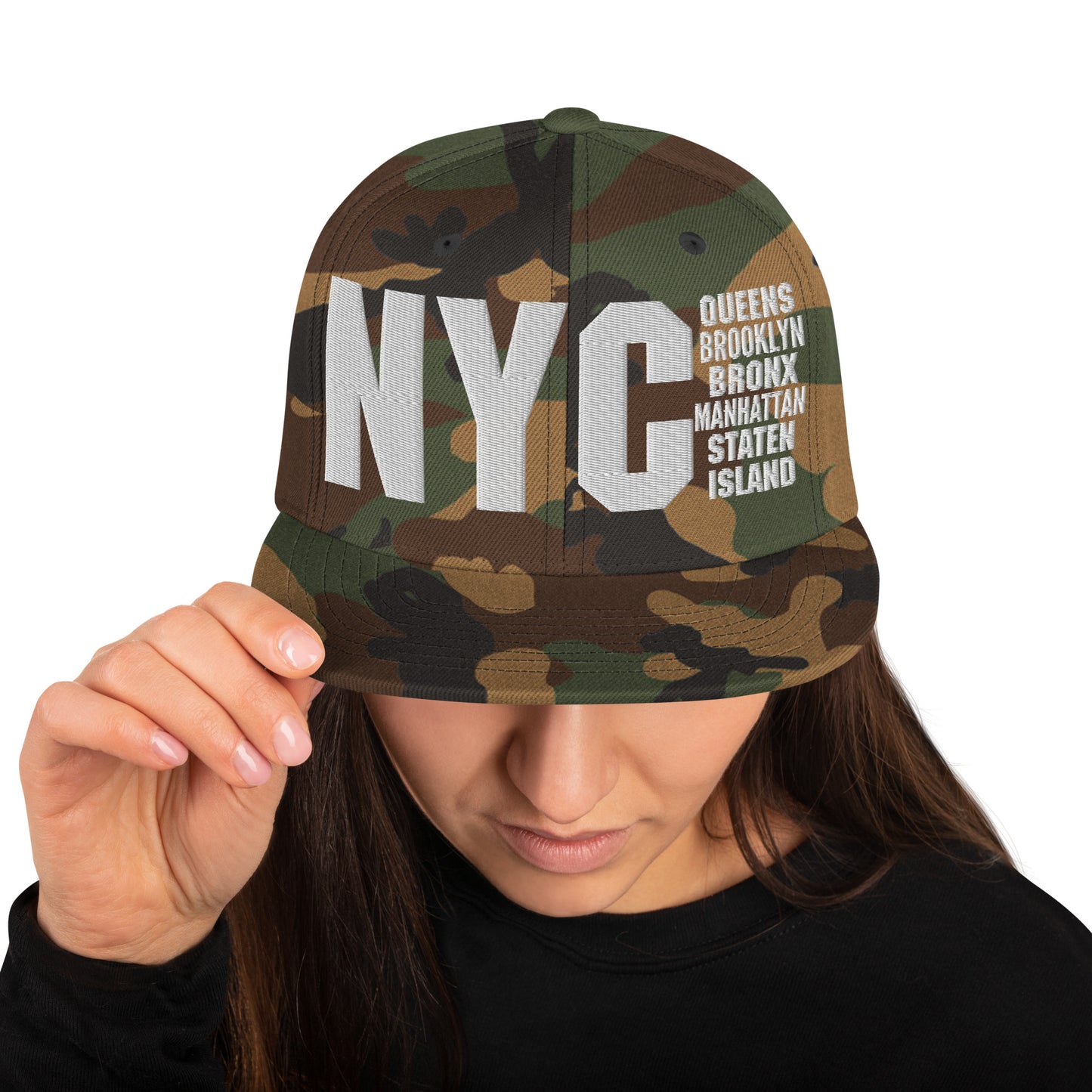 3D Puff Embroidered NYC 5 Boroughs Snapback Hat