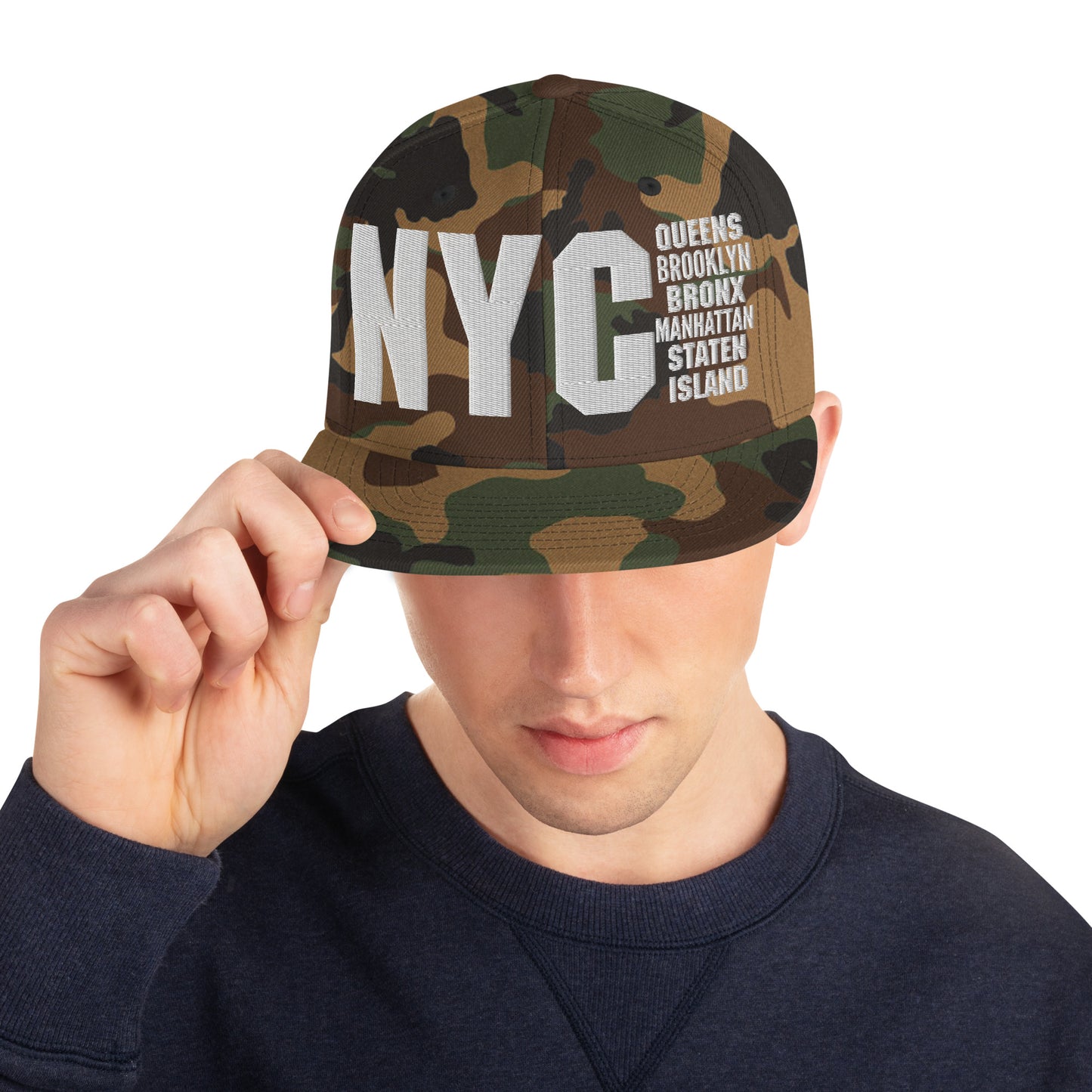 3D Puff Embroidered NYC 5 Boroughs Snapback Hat