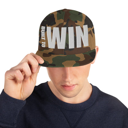 3D Puff Embroidered Built To Win Snapback Hat
