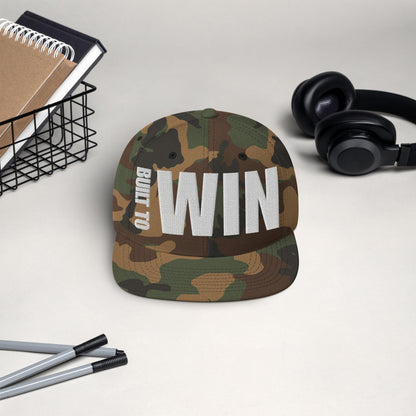 3D Puff Embroidered Built To Win Snapback Hat