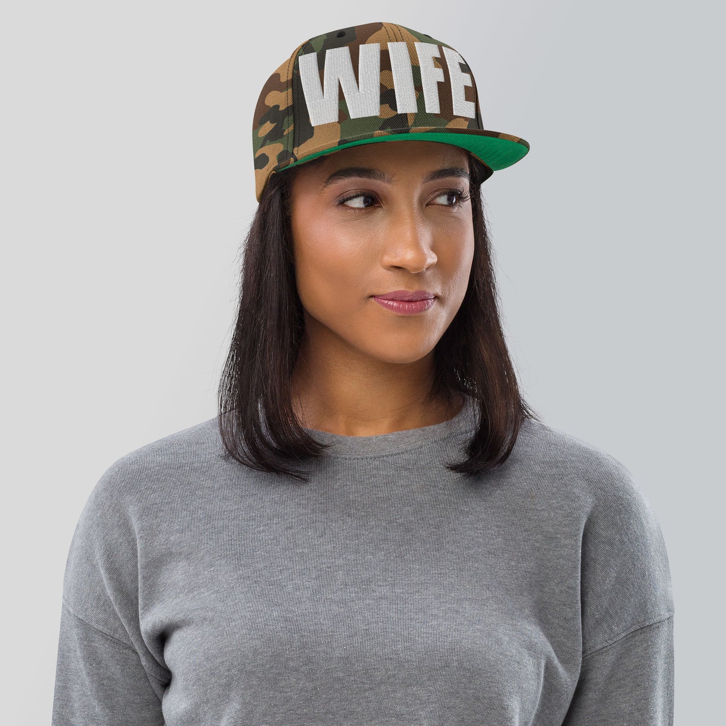 3D Puff Embroidered Wife Snapback Hat