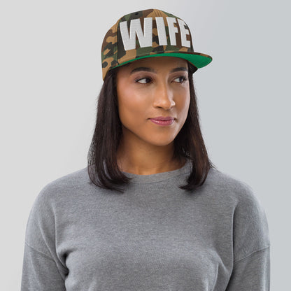 3D Puff Embroidered Wife Snapback Hat