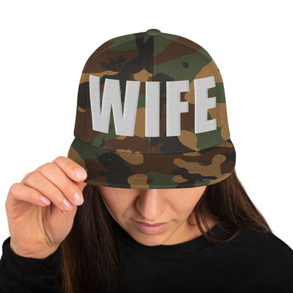 3D Puff Embroidered Wife Snapback Hat