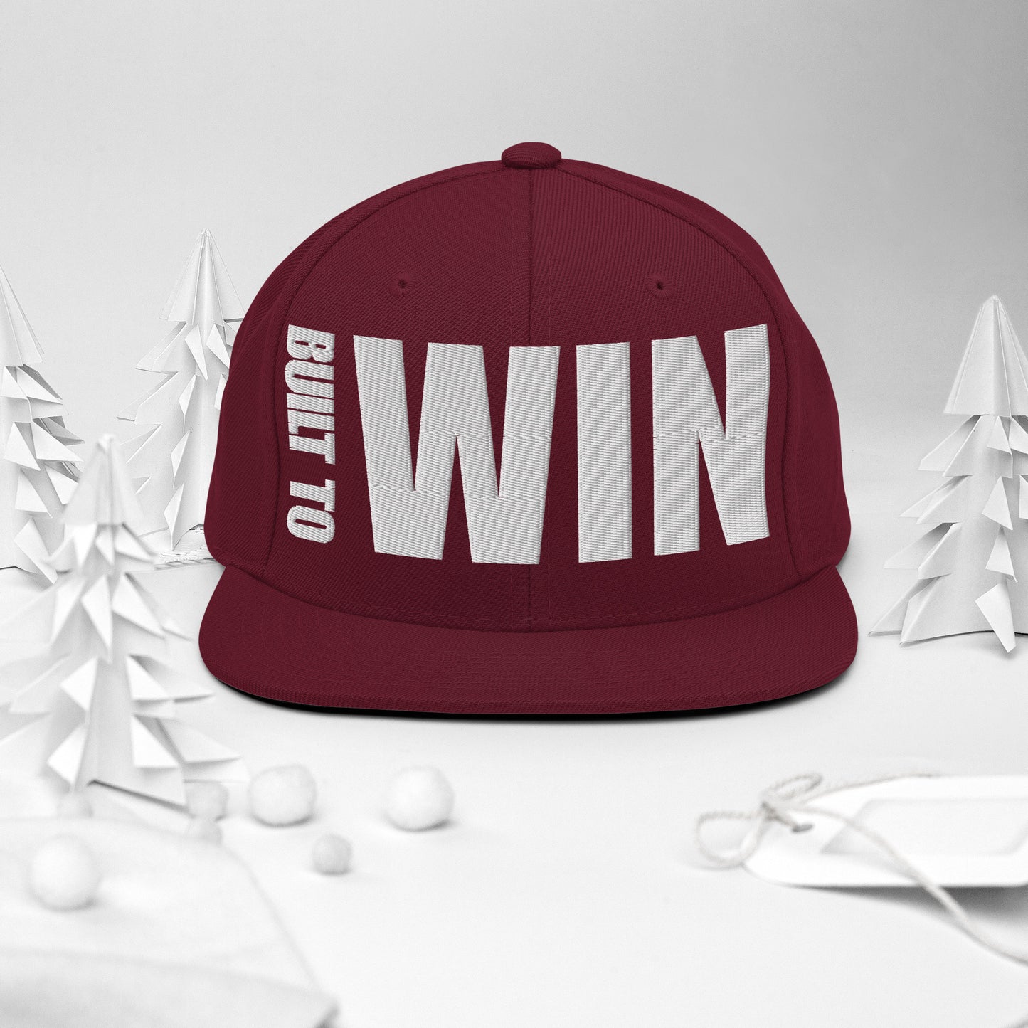 3D Puff Embroidered Built To Win Snapback Hat