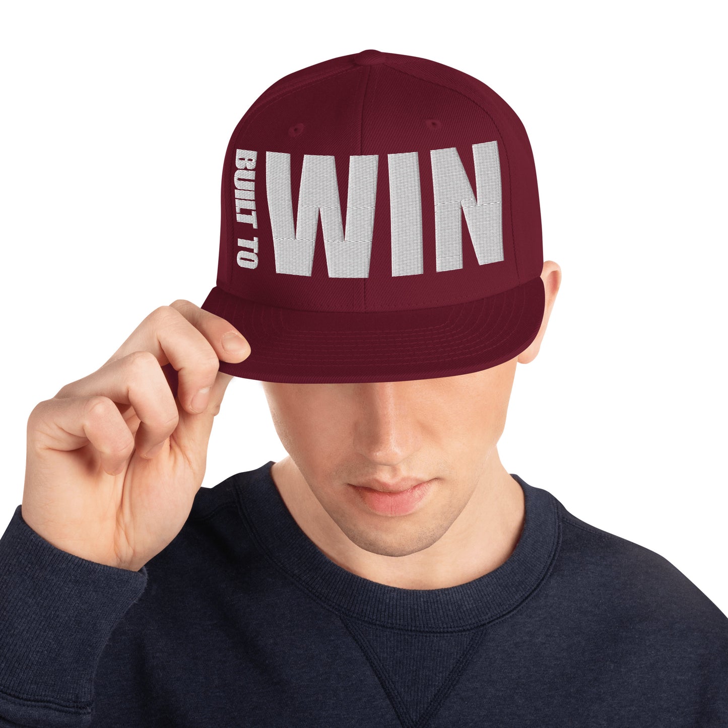 3D Puff Embroidered Built To Win Snapback Hat