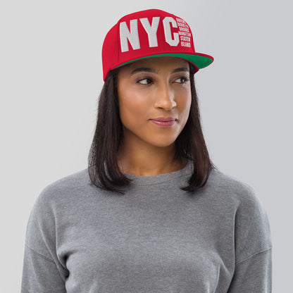 3D Puff Embroidered NYC 5 Boroughs Snapback Hat