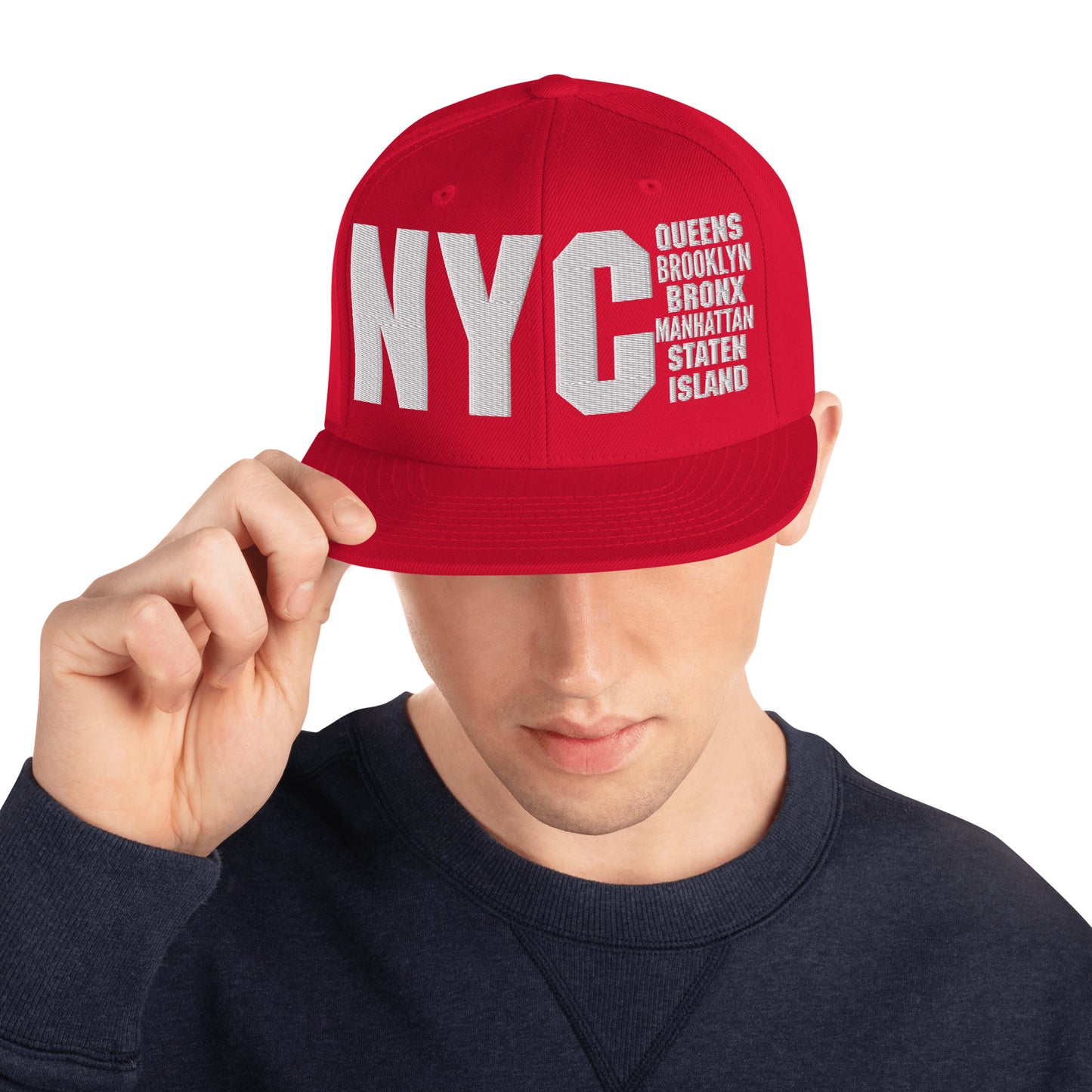 3D Puff Embroidered NYC 5 Boroughs Snapback Hat