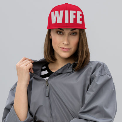 3D Puff Embroidered Wife Snapback Hat