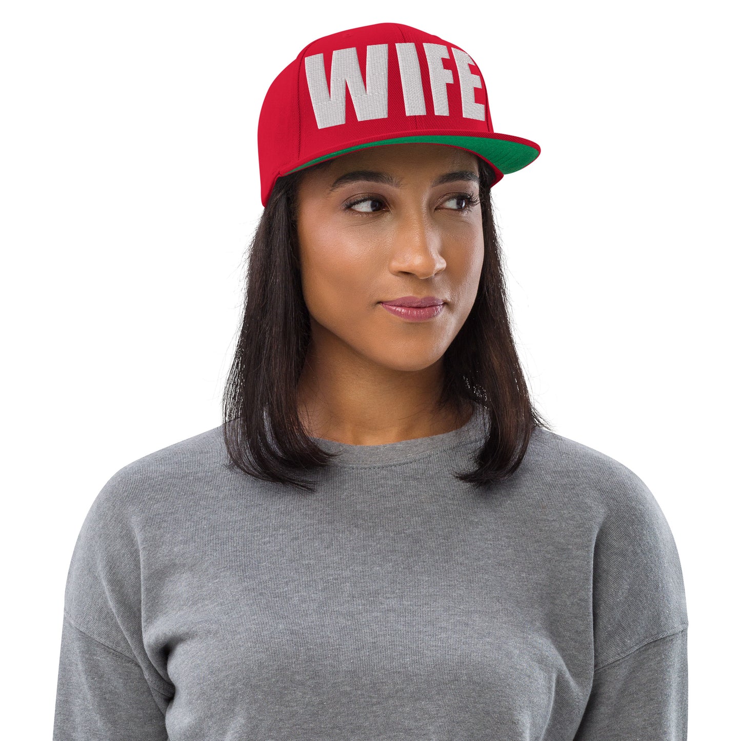 3D Puff Embroidered Wife Snapback Hat