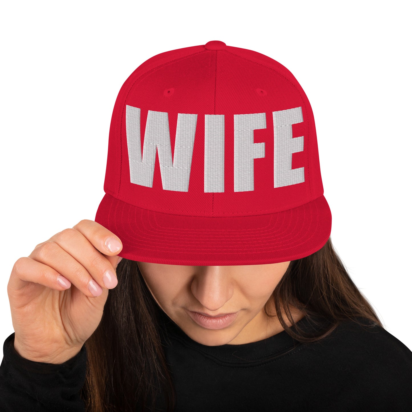 3D Puff Embroidered Wife Snapback Hat