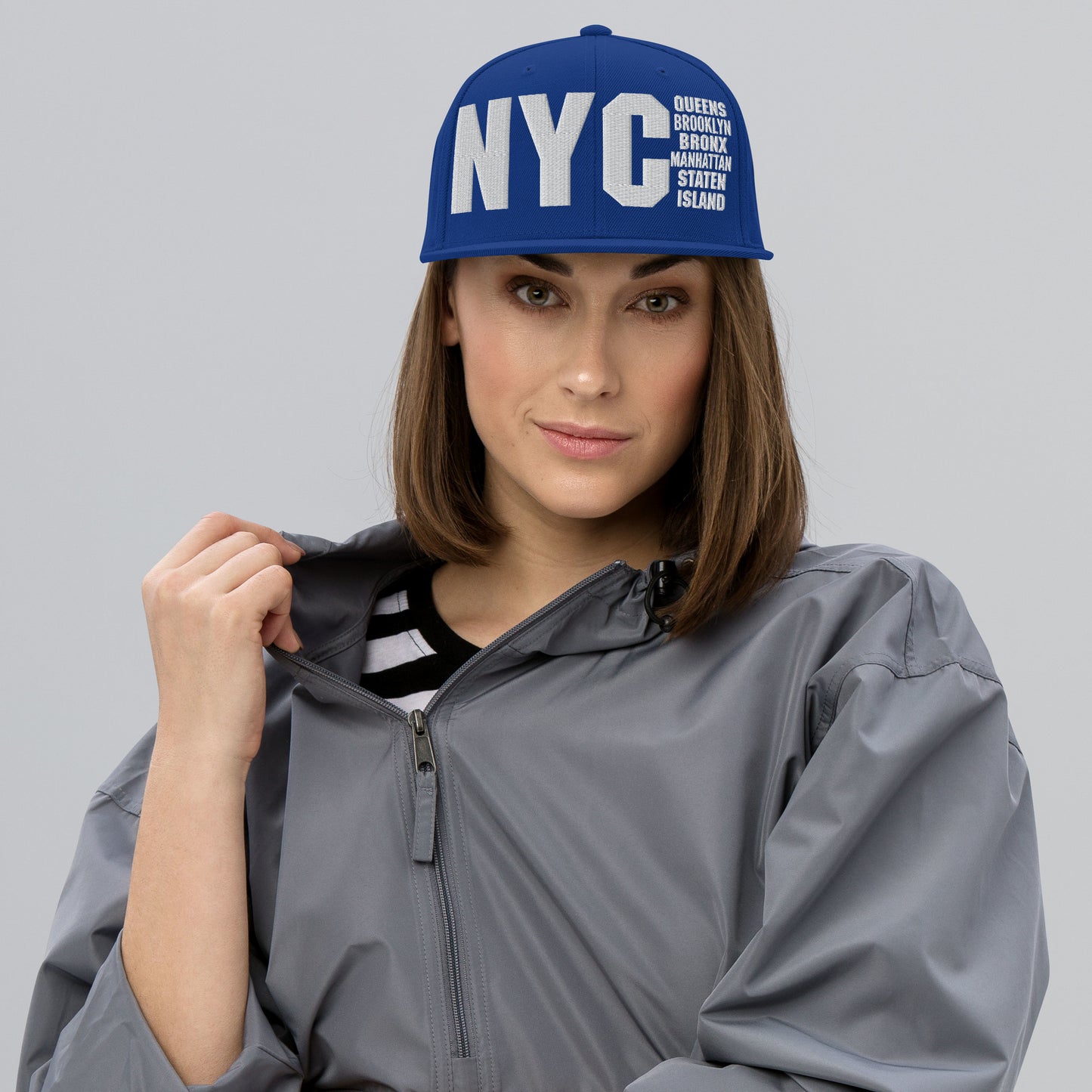 3D Puff Embroidered NYC 5 Boroughs Snapback Hat